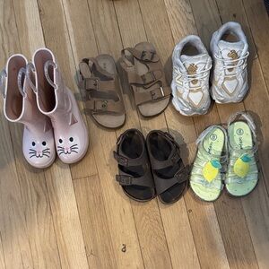 Pink Cat Face Kids Rain Boots